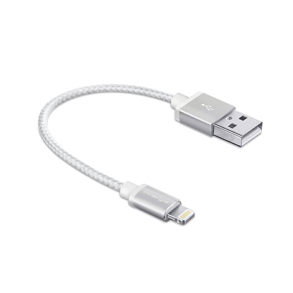 Innergie 15cm Braided USB to Lightning Charging  and Sync Cable (White)