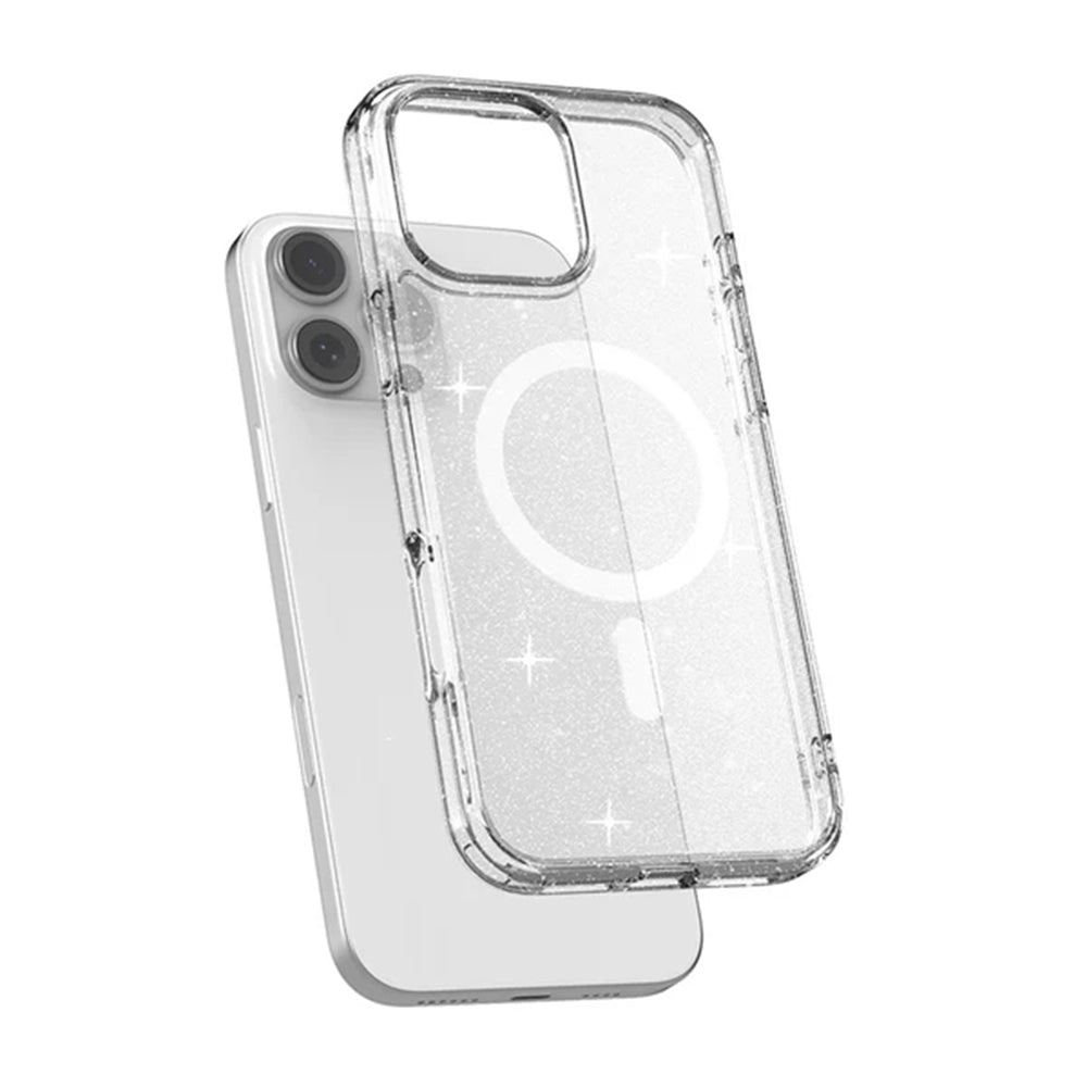 JTLEGEND Glitter Mag Hybrid Cushion Case with MagSafe for iPhone 16 Pro Max - Clear