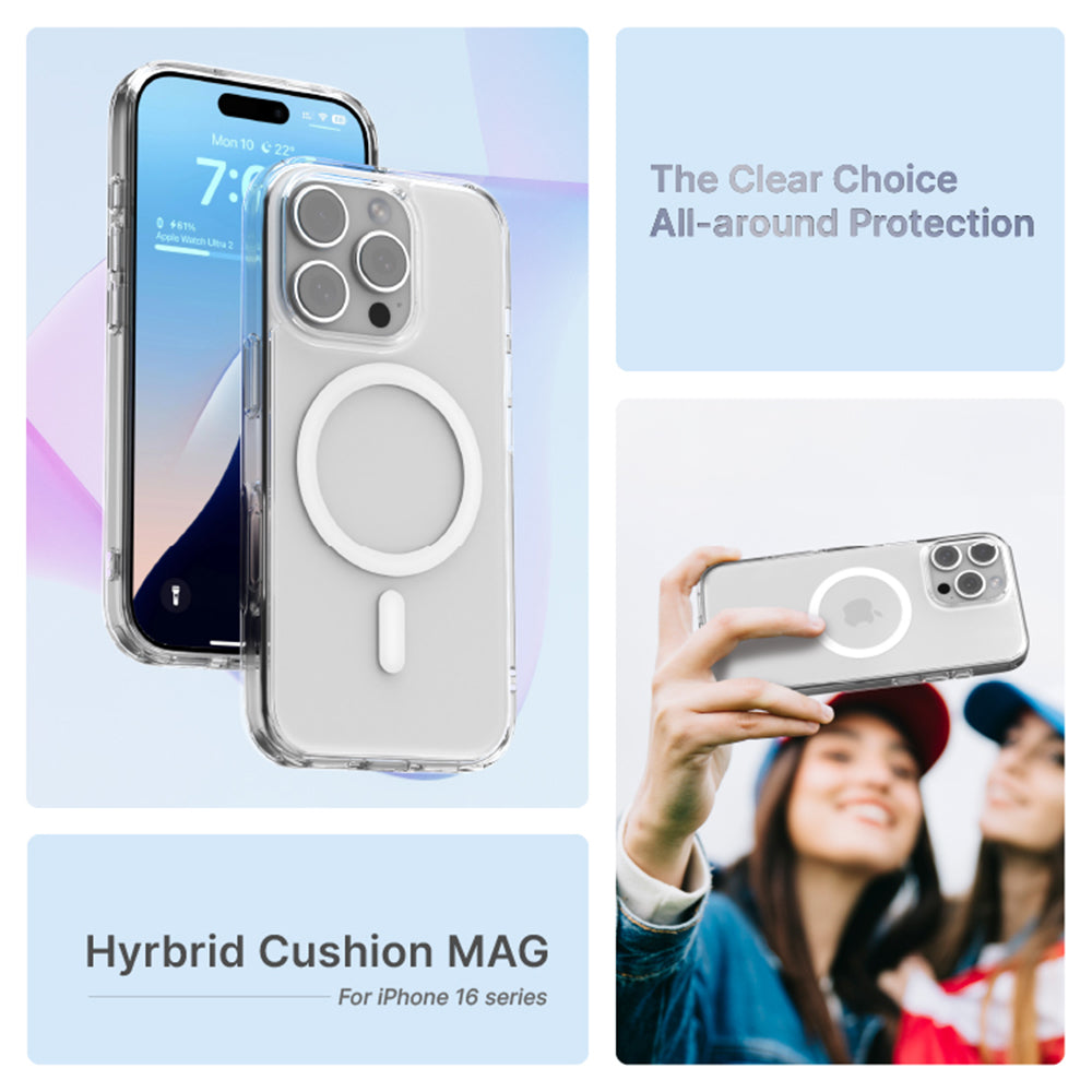 JTLEGEND Hybrid Cushion Mag Case with MagSafe for iPhone 16 Pro Max - Crystal