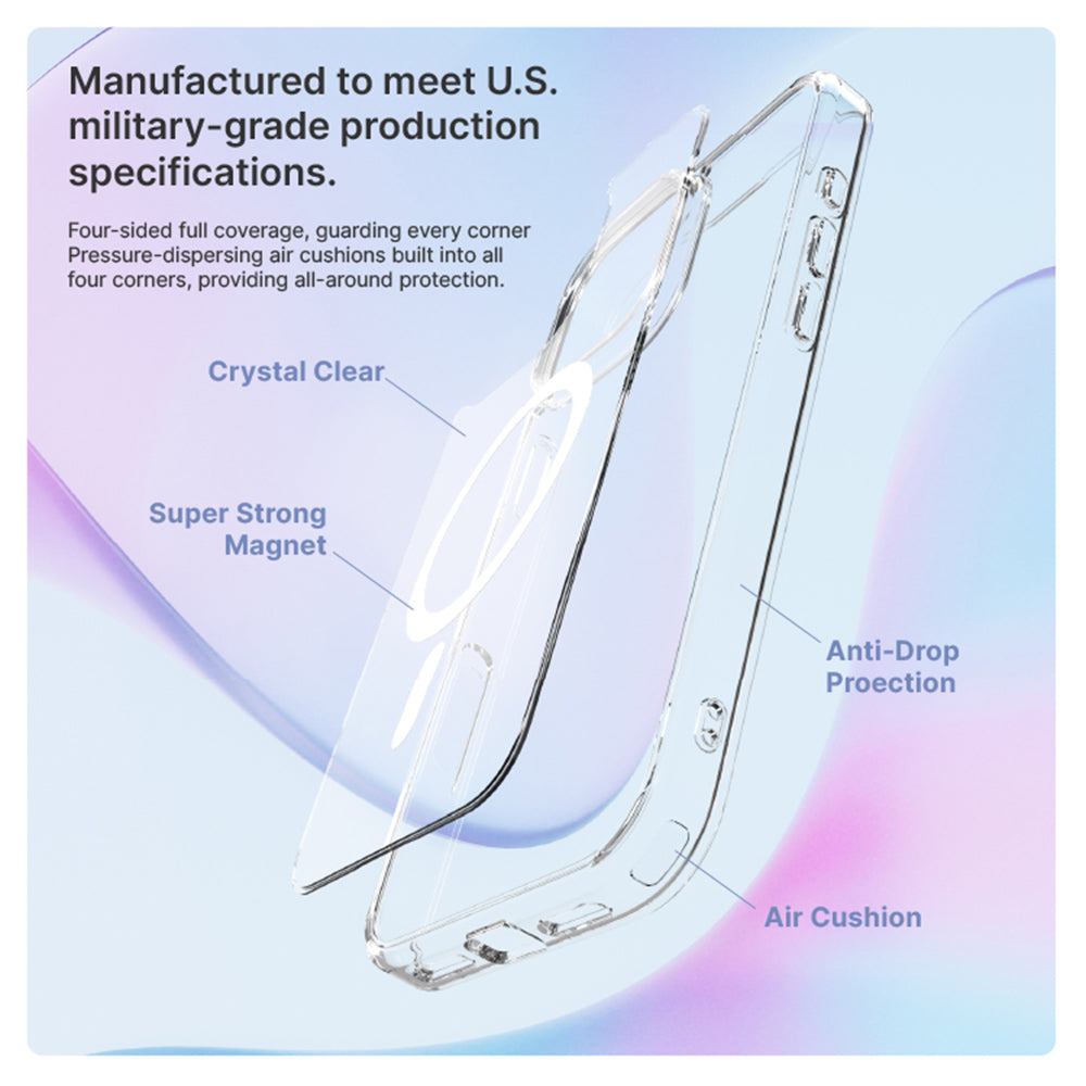 JTLEGEND Hybrid Cushion Mag Case with MagSafe for iPhone 16 Pro Max - Crystal