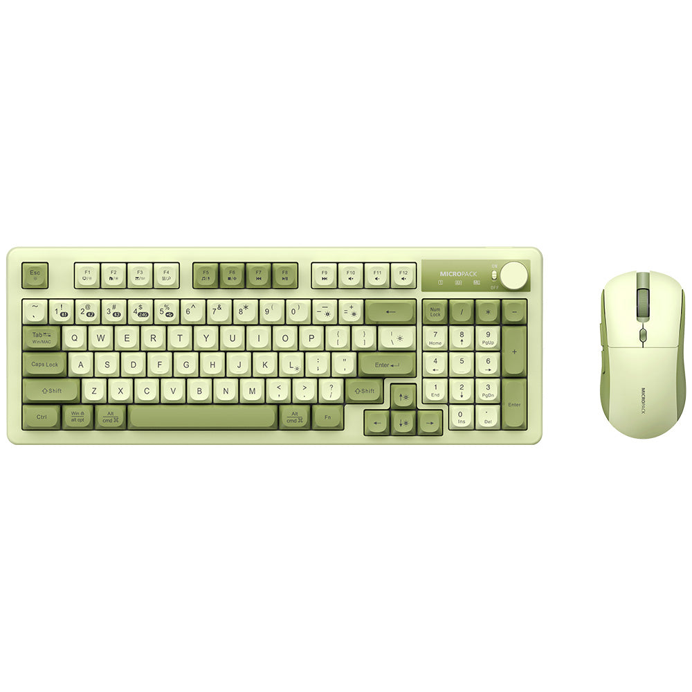 MicroPack Rechargeable Wireless Keyboard and Mouse Combo Green