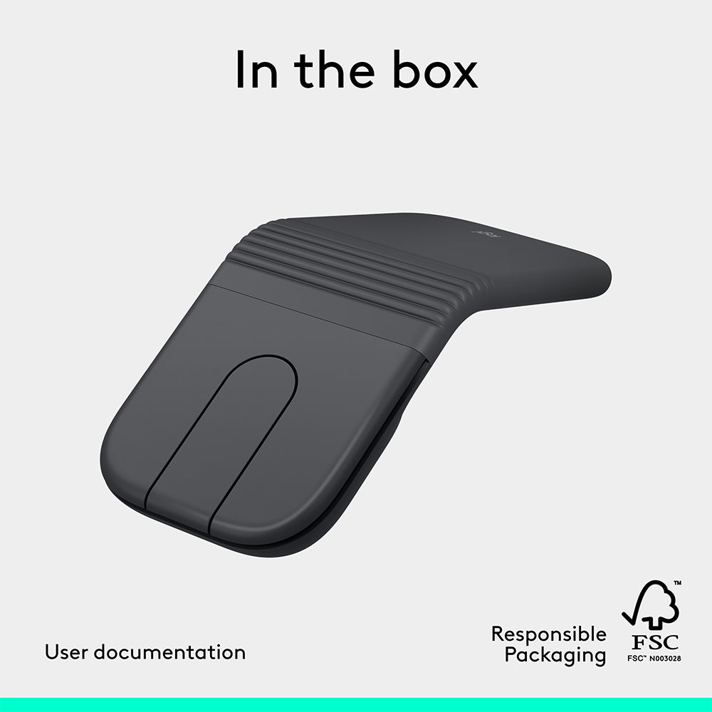 Logitech Mobi Fold Ultra Portable Wireless Mouse - Graphite