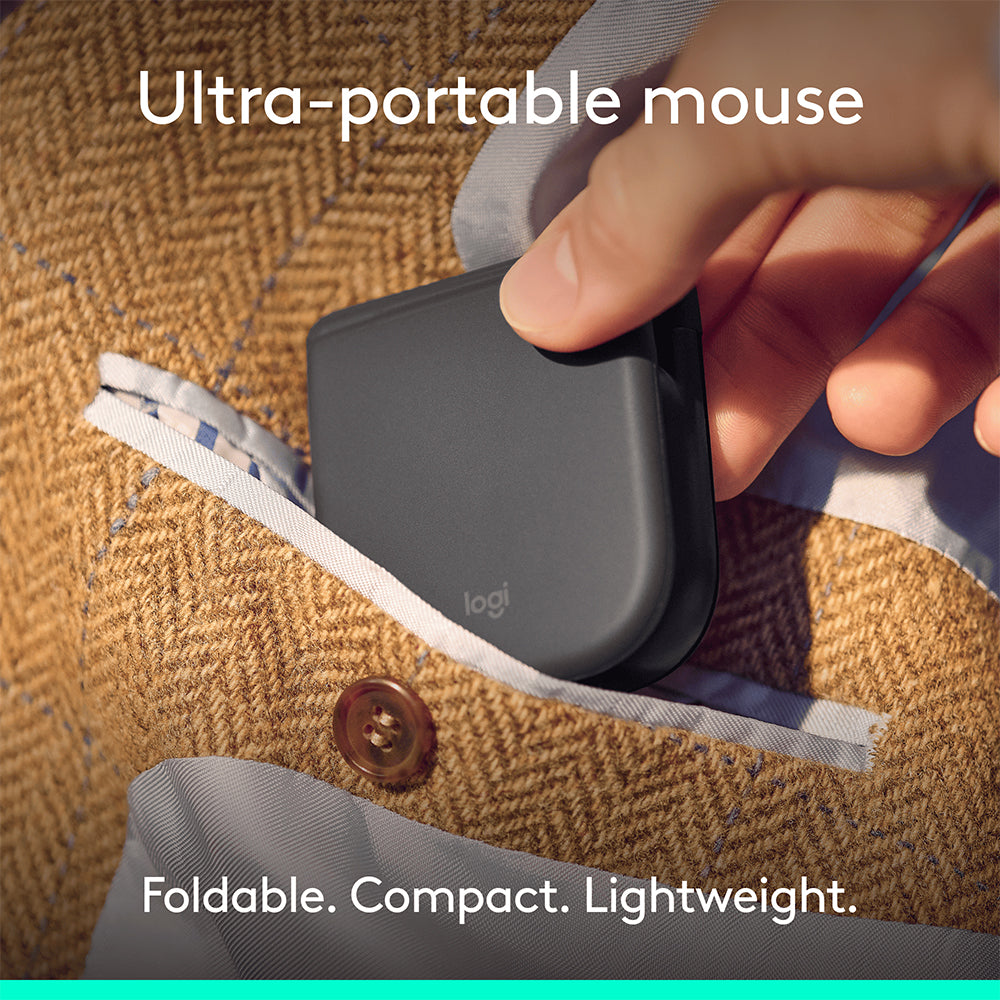 Logitech Mobi Fold Ultra Portable Wireless Mouse - Graphite