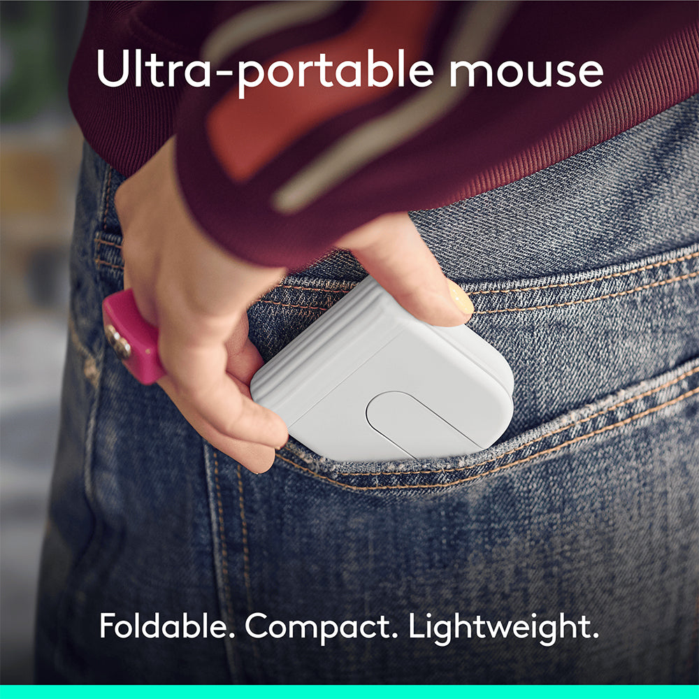 Logitech Mobi Fold Ultra Portable Wireless Mouse Off White