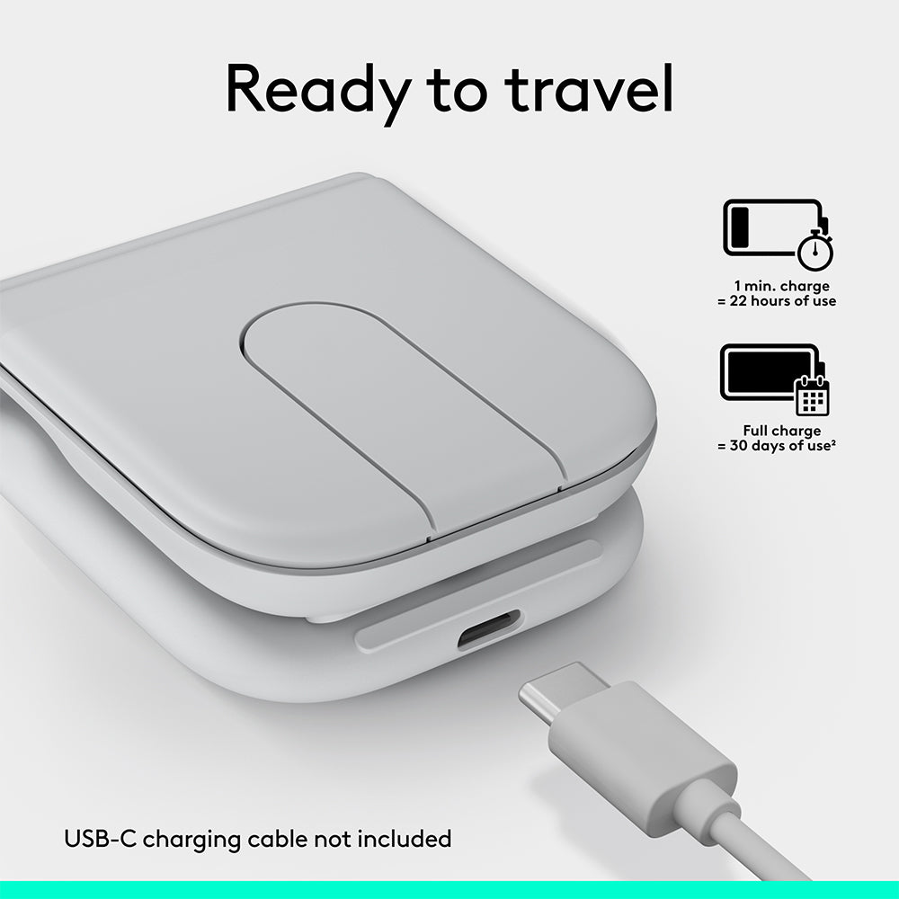Logitech Mobi Fold Ultra Portable Wireless Mouse Off White