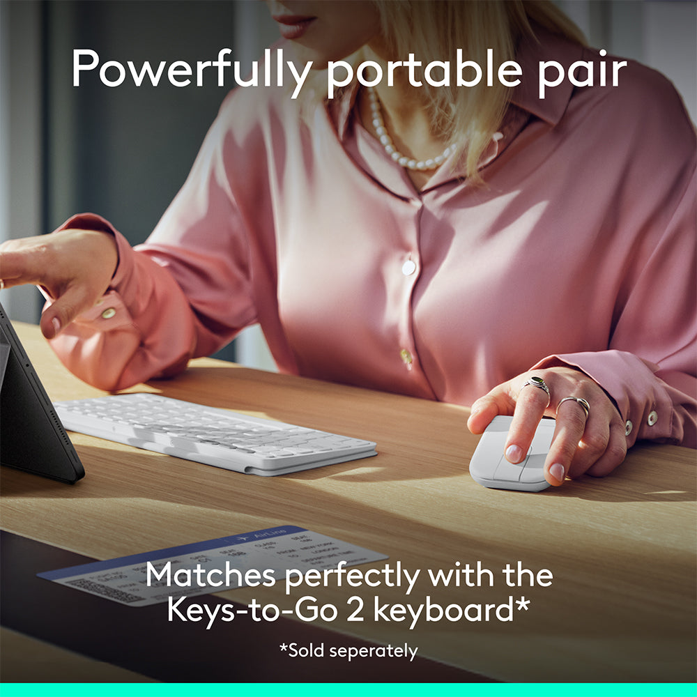 Logitech Mobi Fold Ultra Portable Wireless Mouse Off White