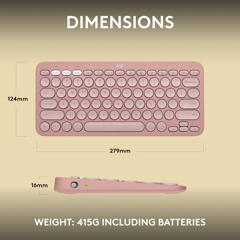 Logitech Pebble Keys 2 K380s Tonal Rose