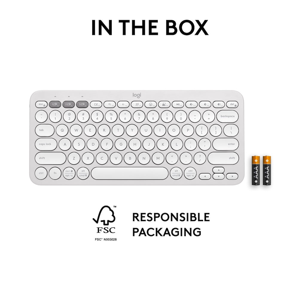 Logitech Pebble Keys 2 K380s Tonal White