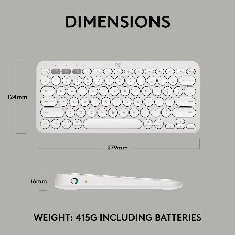 Logitech Pebble Keys 2 K380s Tonal White