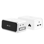 Mazer PrestigeGaN Ai 6 Ports GaN Desktop Charger 200W with Retractable USB-C Cable - White