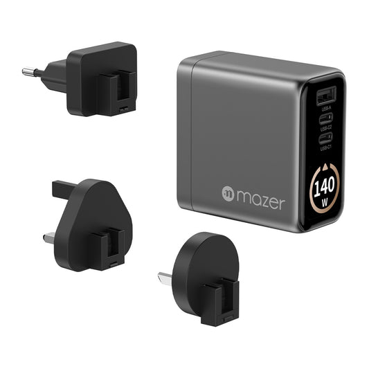 Mazer Prestige GaN AI Gan 140W Charger - Black Grey