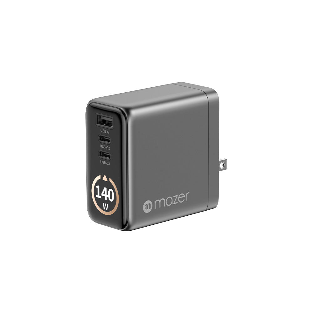 Mazer Prestige GaN AI Gan 140W Charger - Black Grey
