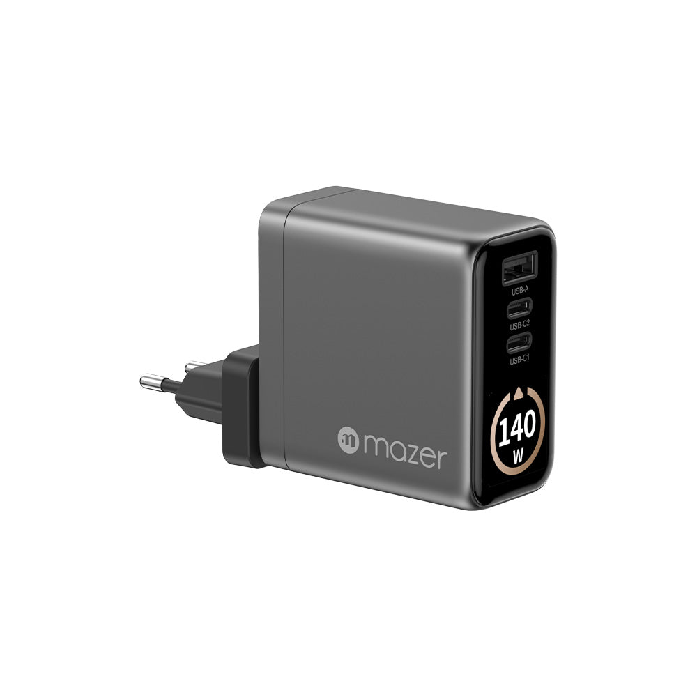 Mazer Prestige GaN AI Gan 140W Charger - Black Grey