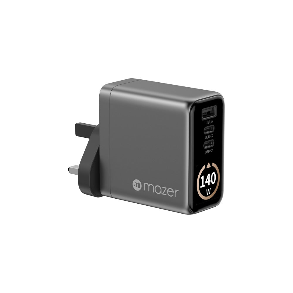 Mazer Prestige GaN AI Gan 140W Charger - Black Grey