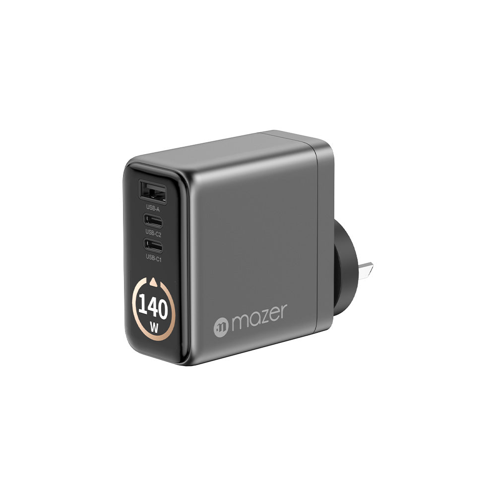 Mazer Prestige GaN AI Gan 140W Charger - Black Grey