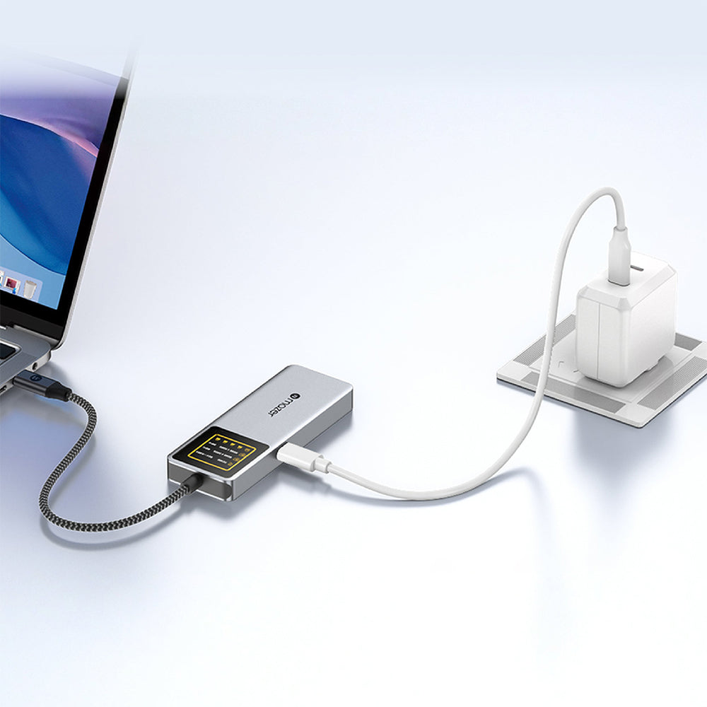 Mazer InfiniteHub Ai USB C Hub 6-In-1 with Smart Display Grey