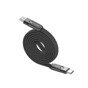 Mazer InfiniteLINK Cobra3 240W Flat Magnetic Roll Cable 1m Black Grey