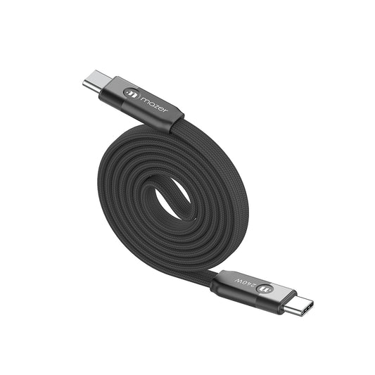 Mazer InfiniteLINK Cobra3 240W Flat Magnetic Roll Cable 1m Black Grey