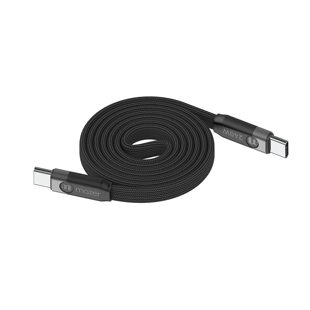 Mazer InfiniteLINK Cobra3 240W Flat Magnetic Roll Cable 1m Black Grey