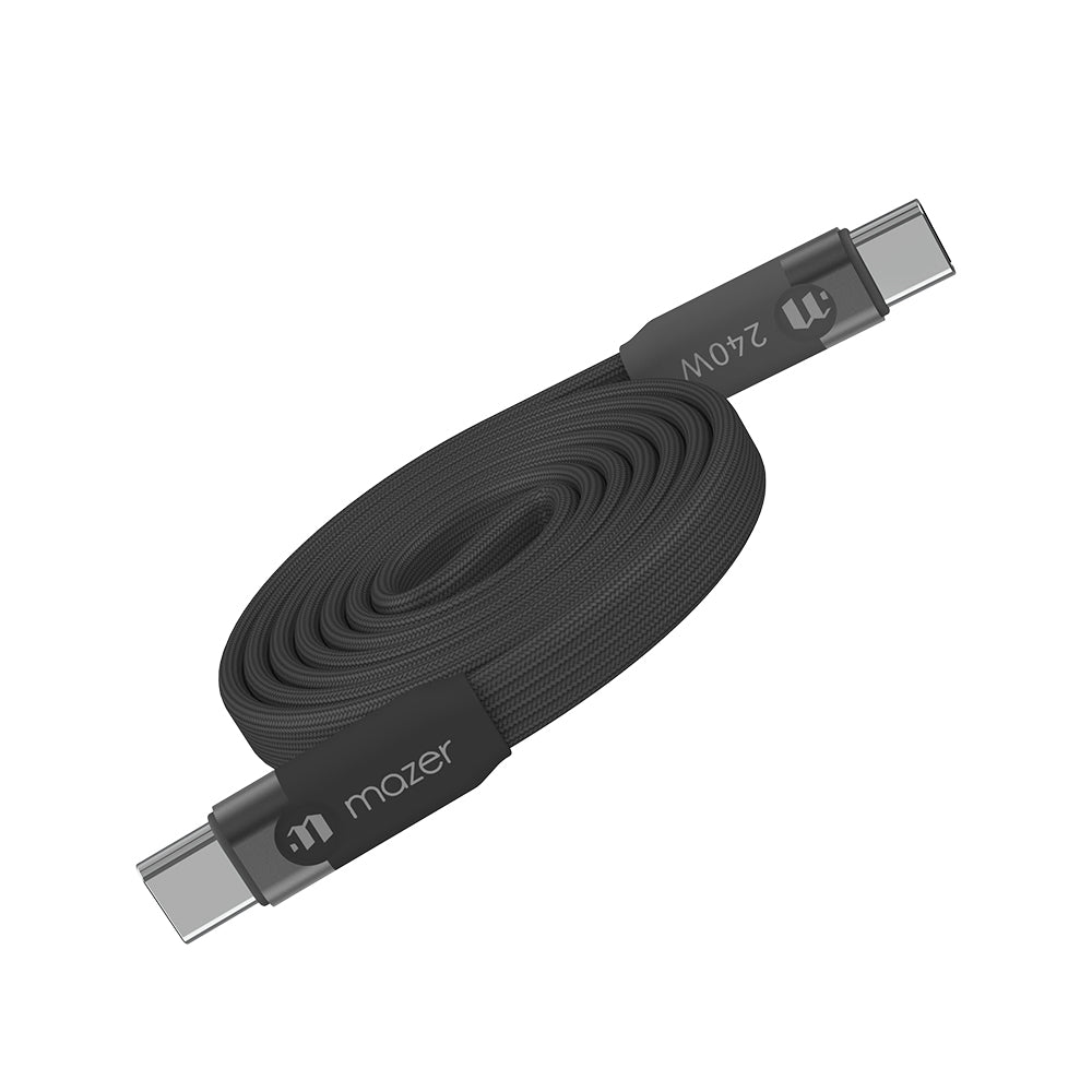 Mazer InfiniteLINK Cobra3 240W Flat Magnetic Roll Cable 1m Black Grey