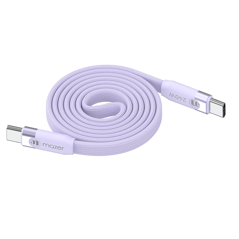 Mazer InfiniteLINK Cobra3 240W Flat Magnetic Roll Cable 1m Lavender