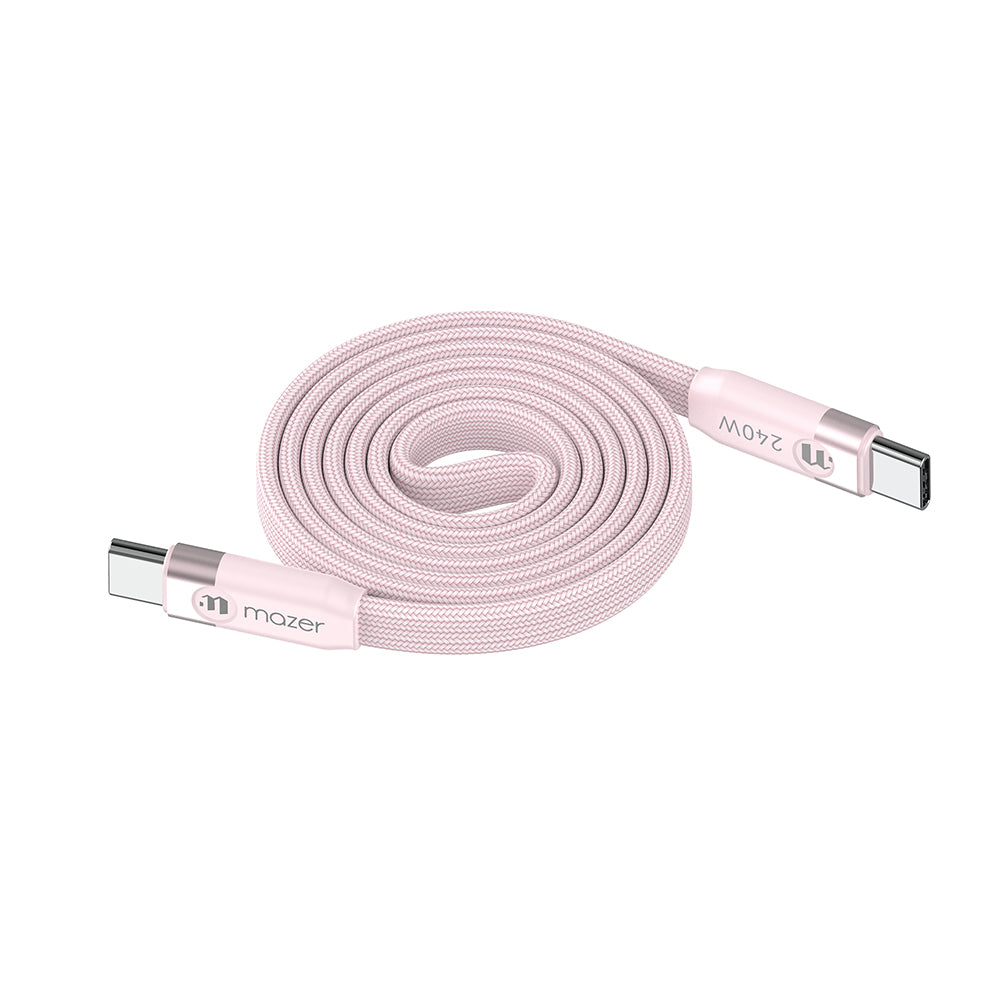 Mazer InfiniteLINK Cobra3 240W Flat Magnetic Roll Cable 1m Pink