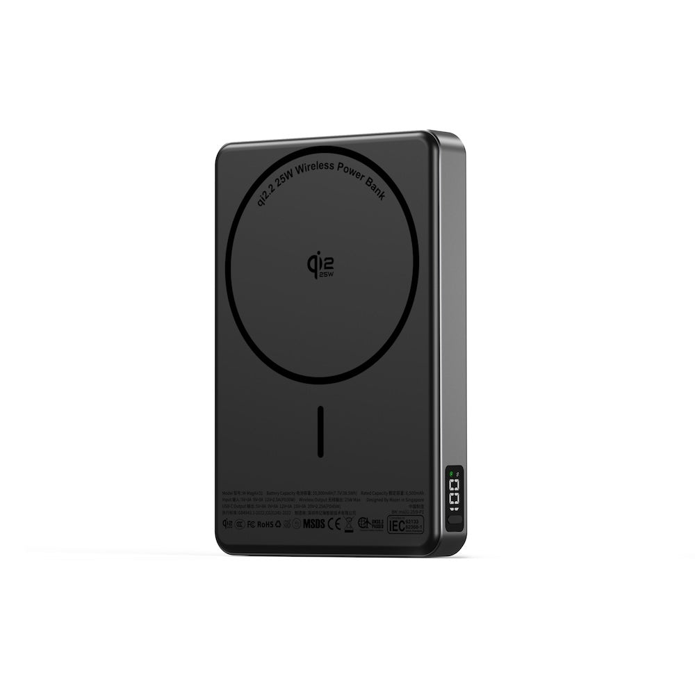 Mazer MagAir31 10000 mAh Qi2.2 25W Magnetic Powerbank Black