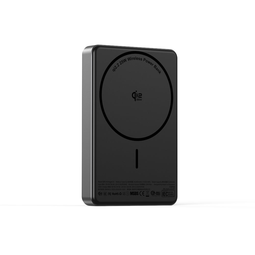 Mazer MagAir31 10000 mAh Qi2.2 25W Magnetic Powerbank Black