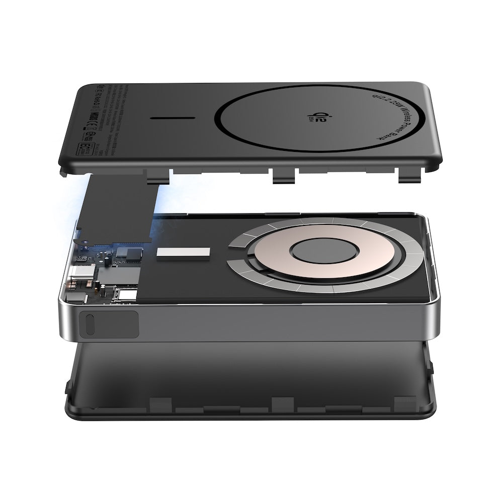 Mazer MagAir31 10000 mAh Qi2.2 25W Magnetic Powerbank Black