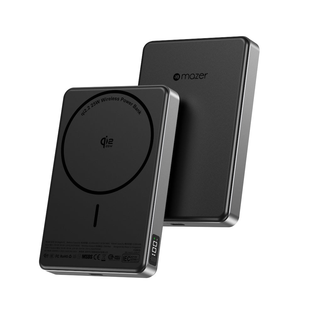 Mazer MagAir31 10000 mAh Qi2.2 25W Magnetic Powerbank Black
