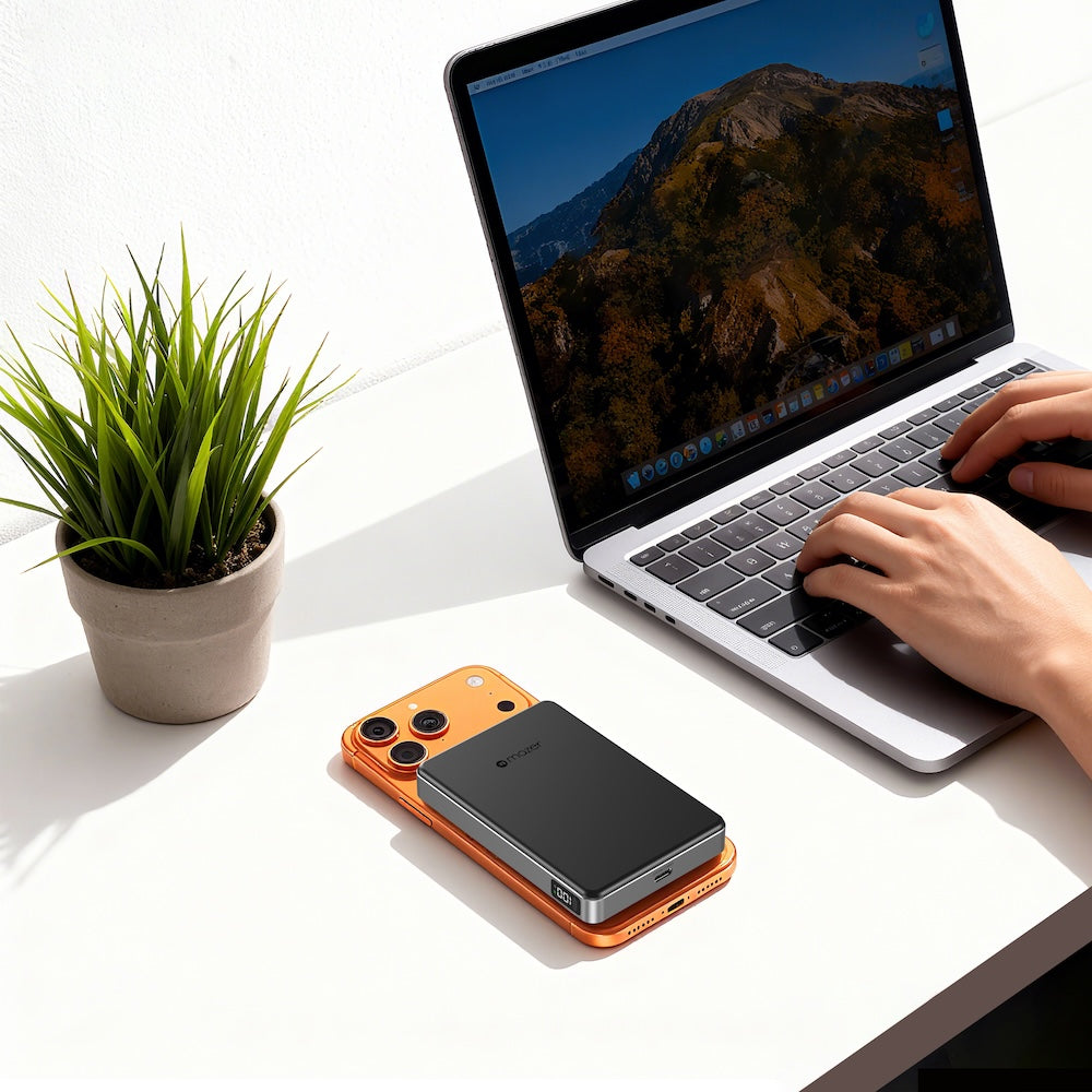Mazer MagAir31 10000 mAh Qi2.2 25W Magnetic Powerbank Black