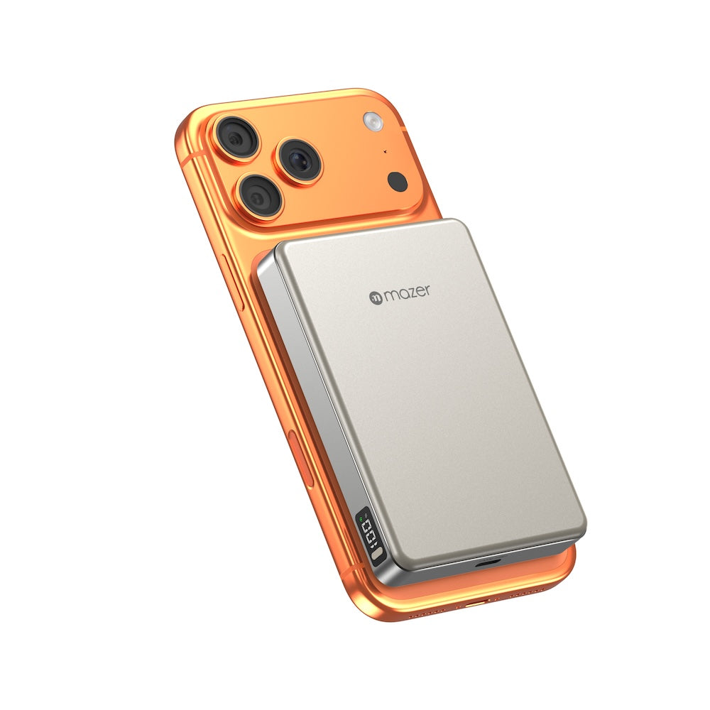 Mazer MagAir31 10000 mAh Qi2.2 25W Magnetic Powerbank Natural Titanium