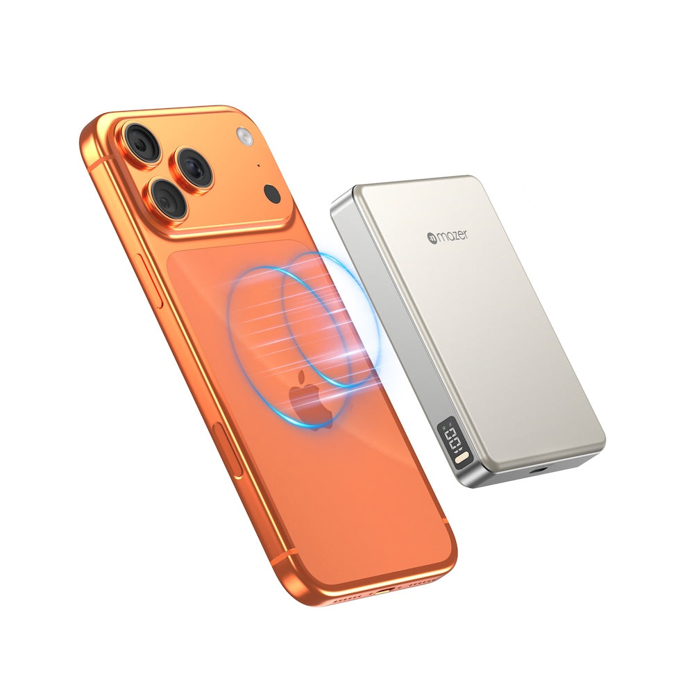 Mazer MagAir31 10000 mAh Qi2.2 25W Magnetic Powerbank Natural Titanium
