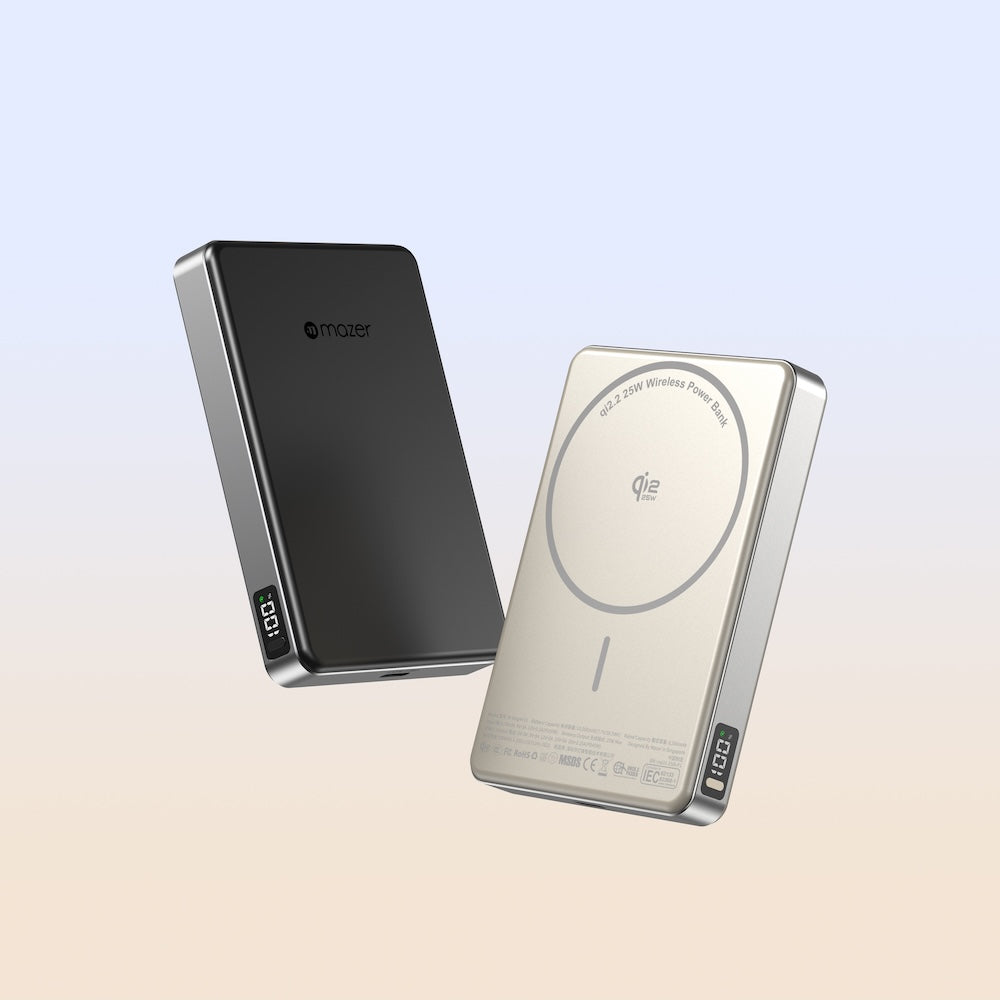 Mazer MagAir31 10000 mAh Qi2.2 25W Magnetic Powerbank Natural Titanium