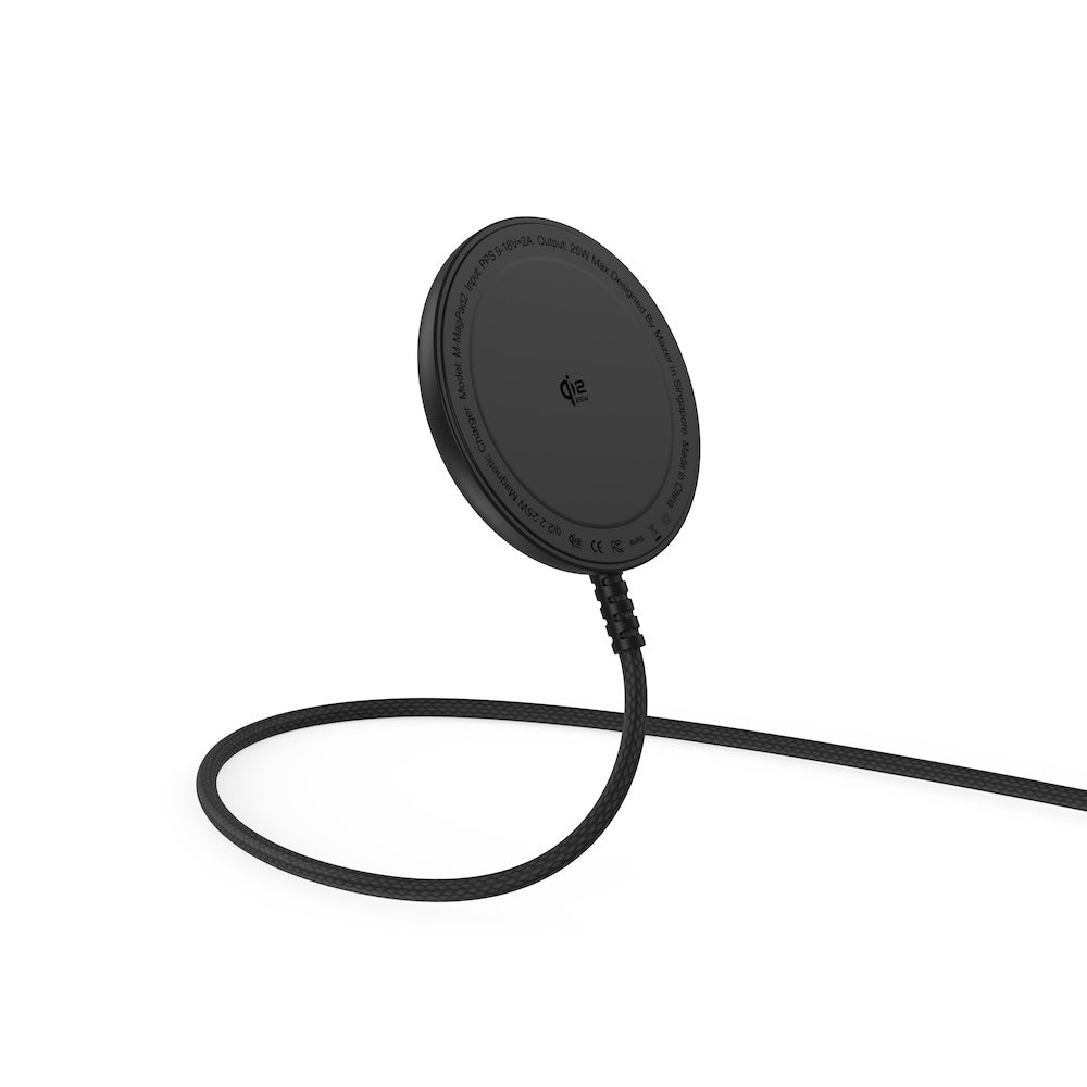 Mazer MagPad2 Qi2.2 Certified 25W Wireless Charging Pad Black