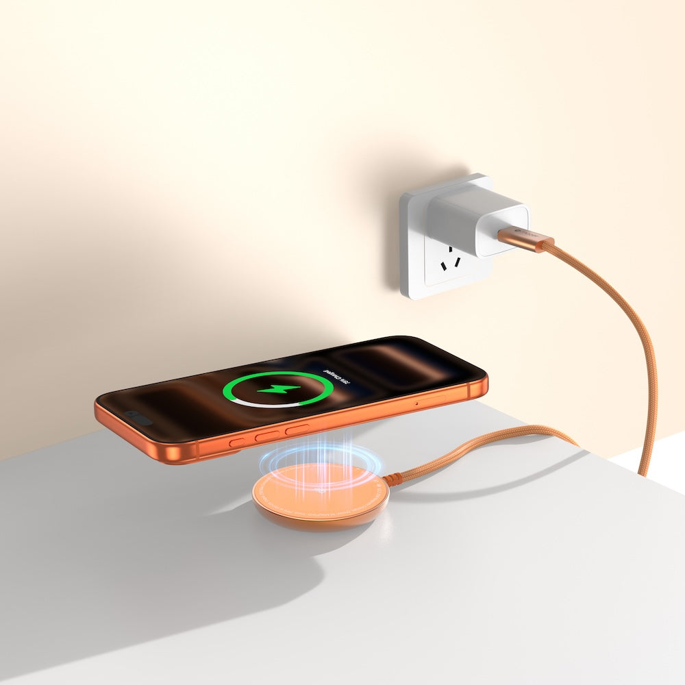 Mazer MagPad2 Qi2.2 Certified 25W Wireless Charging Pad Sunset Orange
