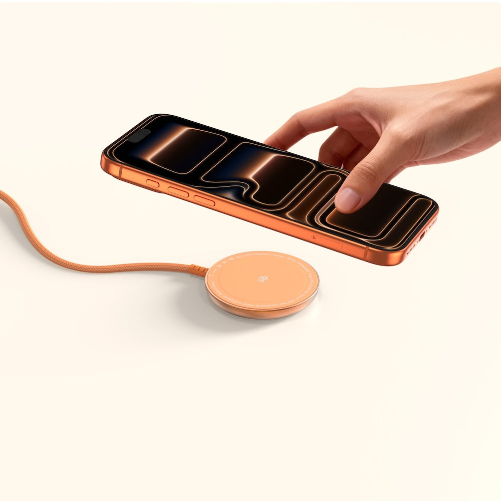 Mazer MagPad2 Qi2.2 Certified 25W Wireless Charging Pad Sunset Orange