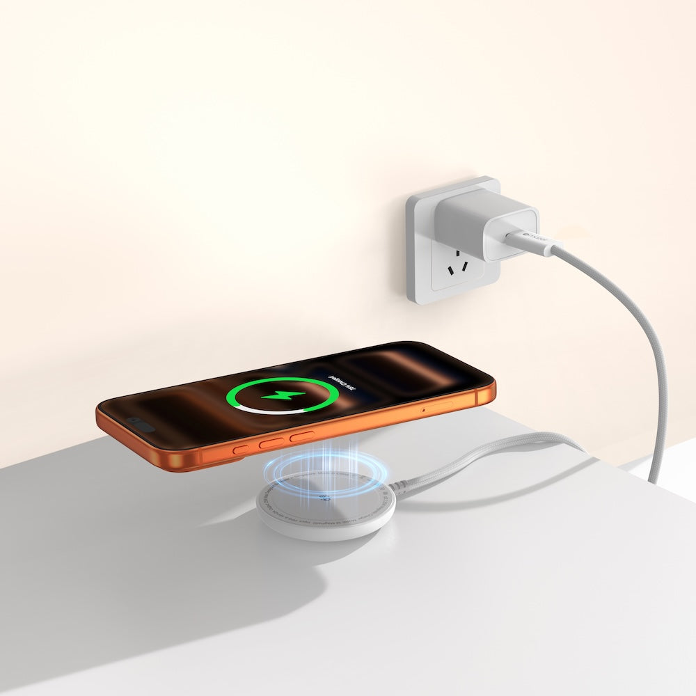 Mazer MagPad2 Qi2.2 Certified 25W Wireless Charging Pad White
