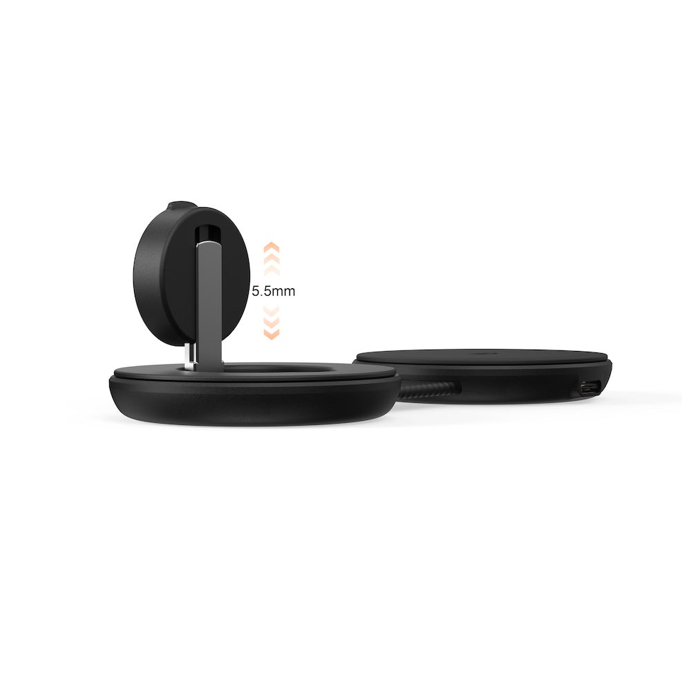 Mazer MagPad Duo2 Qi2.2 Certified 25W 2-in-1 Foldable Wireless Charging Pad Black