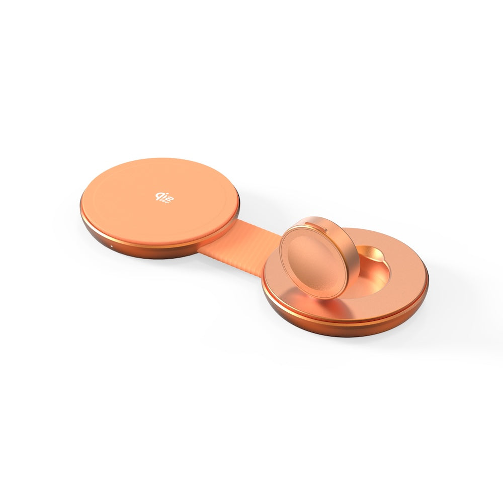 Mazer MagPad Duo2 Qi2.2 Certified 25W 2-in-1 Foldable Wireless Charging Pad Sunset Gold