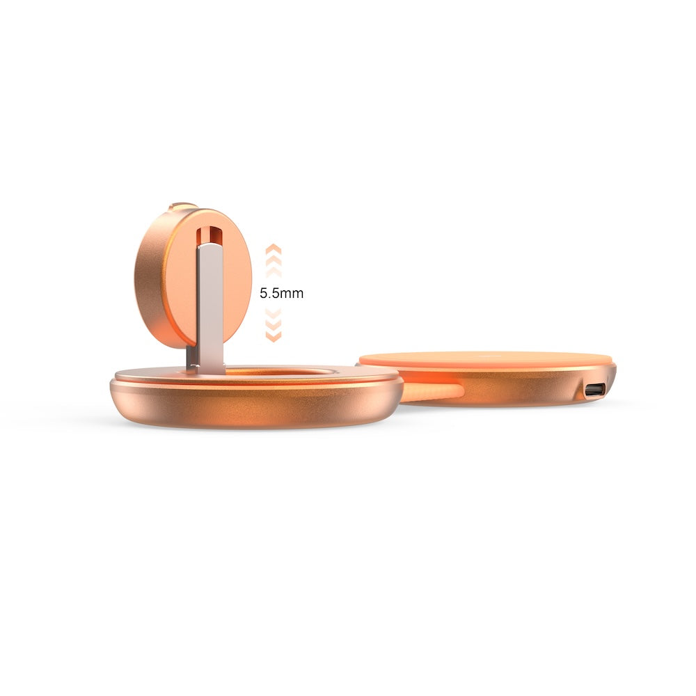 Mazer MagPad Duo2 Qi2.2 Certified 25W 2-in-1 Foldable Wireless Charging Pad Sunset Gold