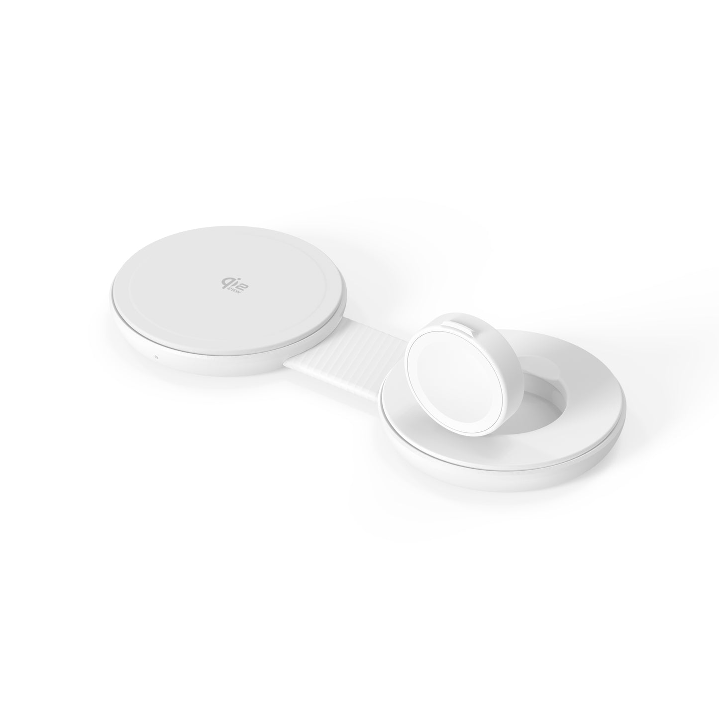 Mazer MagPad Duo2 Qi2.2 Certified 25W 2-in-1 Foldable Wireless Charging Pad White