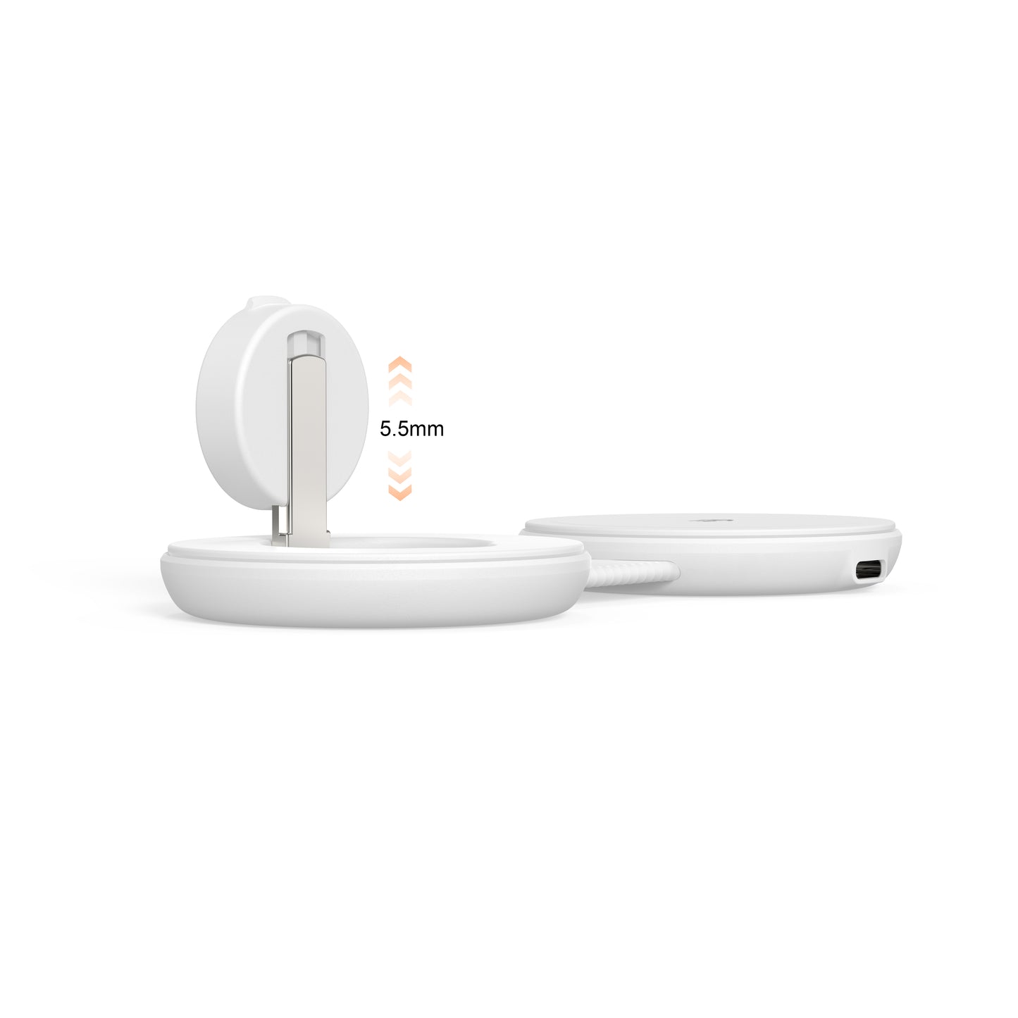 Mazer MagPad Duo2 Qi2.2 Certified 25W 2-in-1 Foldable Wireless Charging Pad White