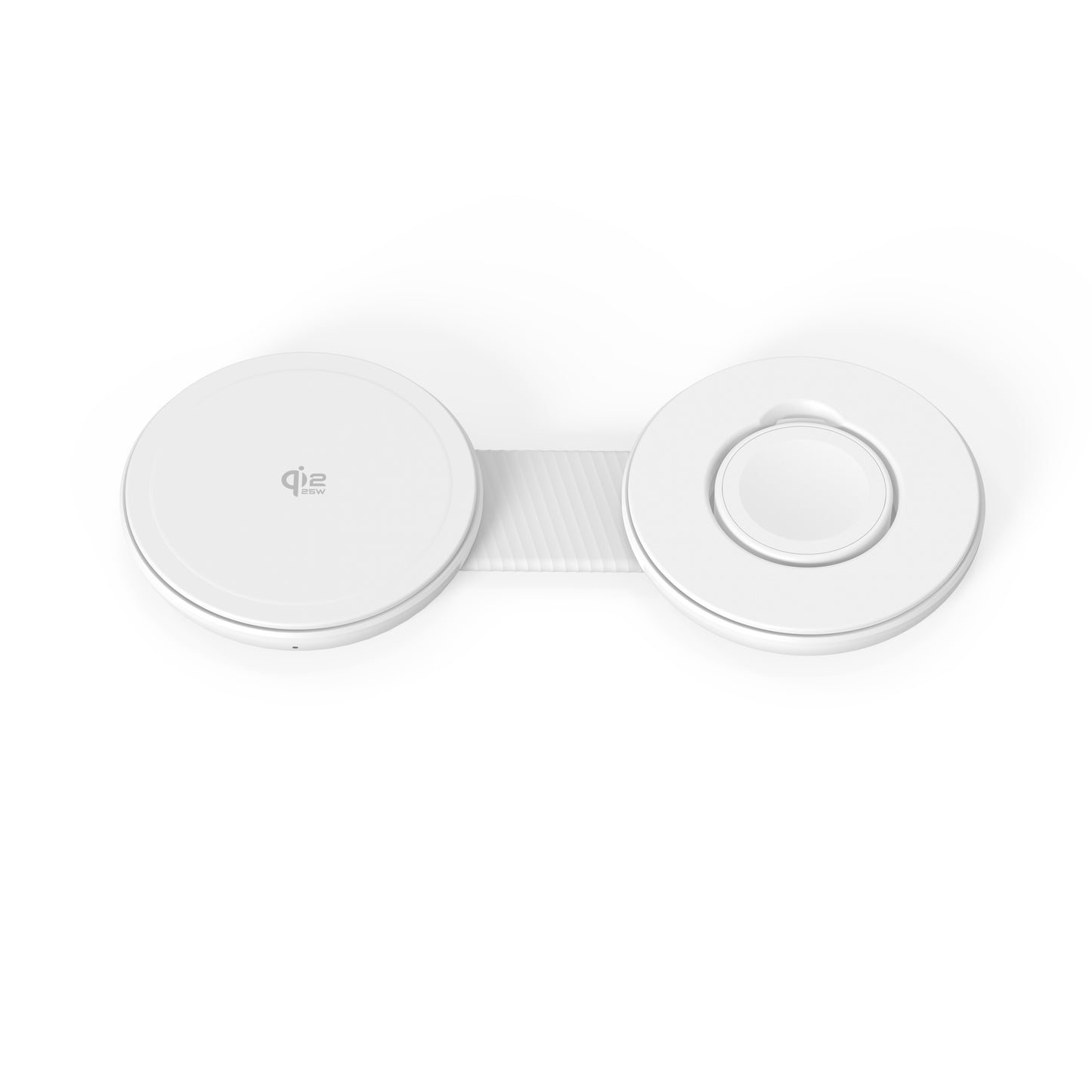 Mazer MagPad Duo2 Qi2.2 Certified 25W 2-in-1 Foldable Wireless Charging Pad White