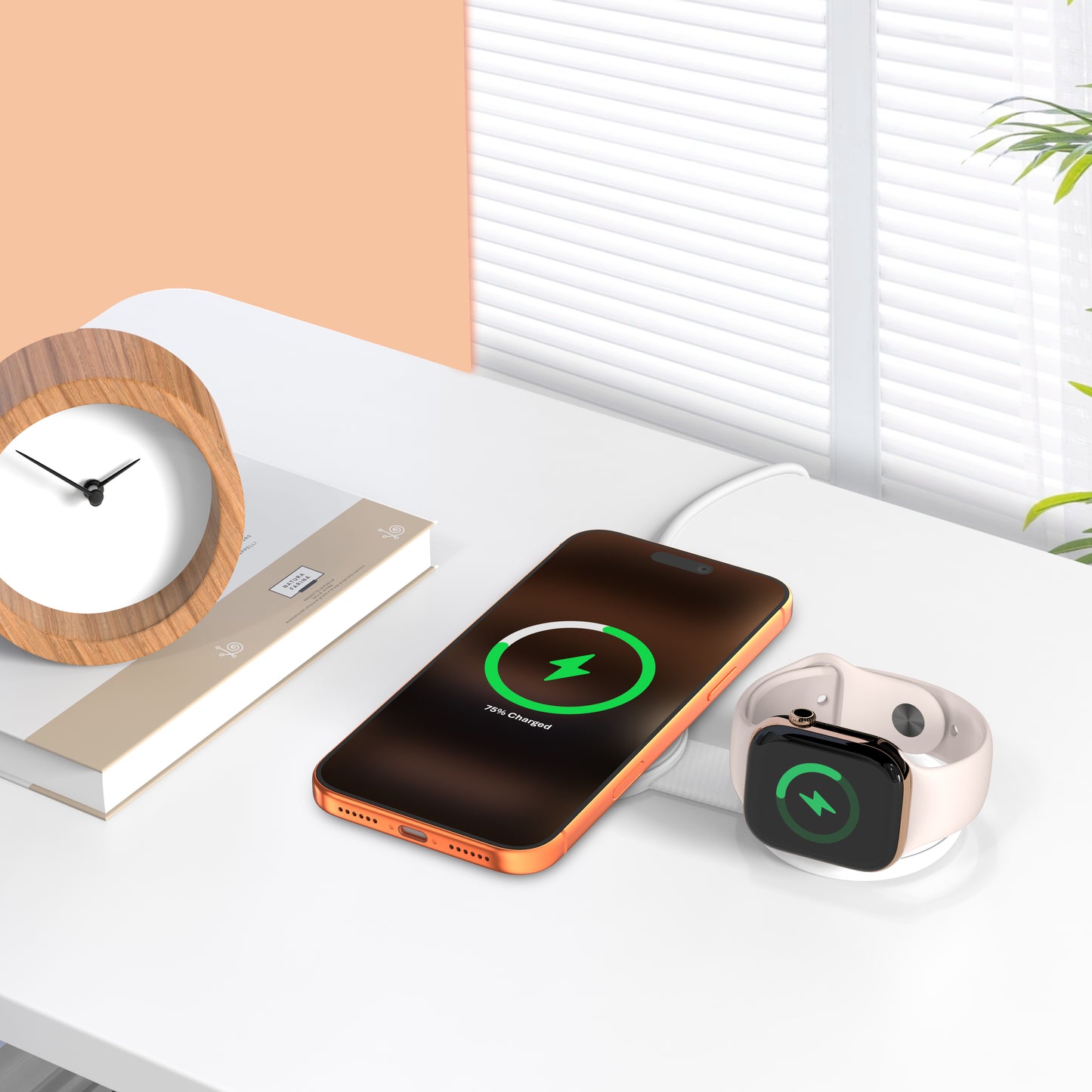 Mazer MagPad Duo2 Qi2.2 Certified 25W 2-in-1 Foldable Wireless Charging Pad White