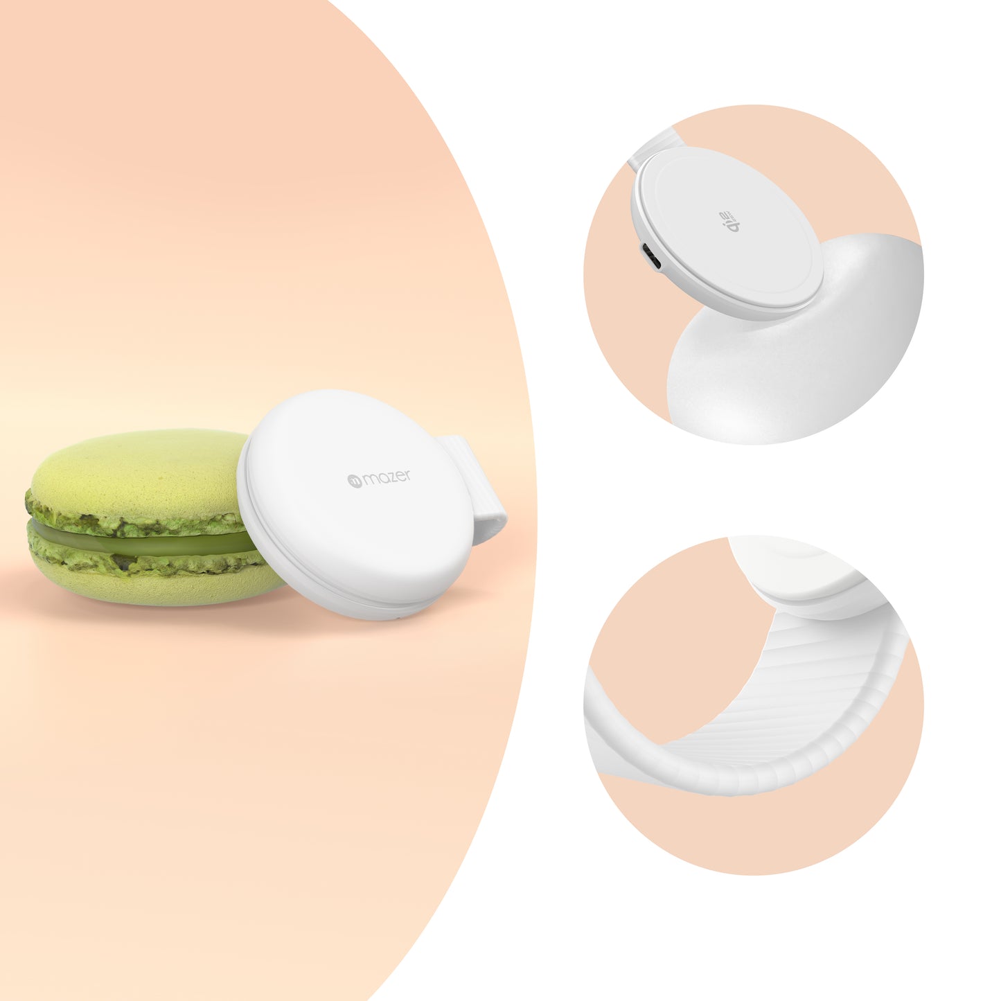 Mazer MagPad Duo2 Qi2.2 Certified 25W 2-in-1 Foldable Wireless Charging Pad White