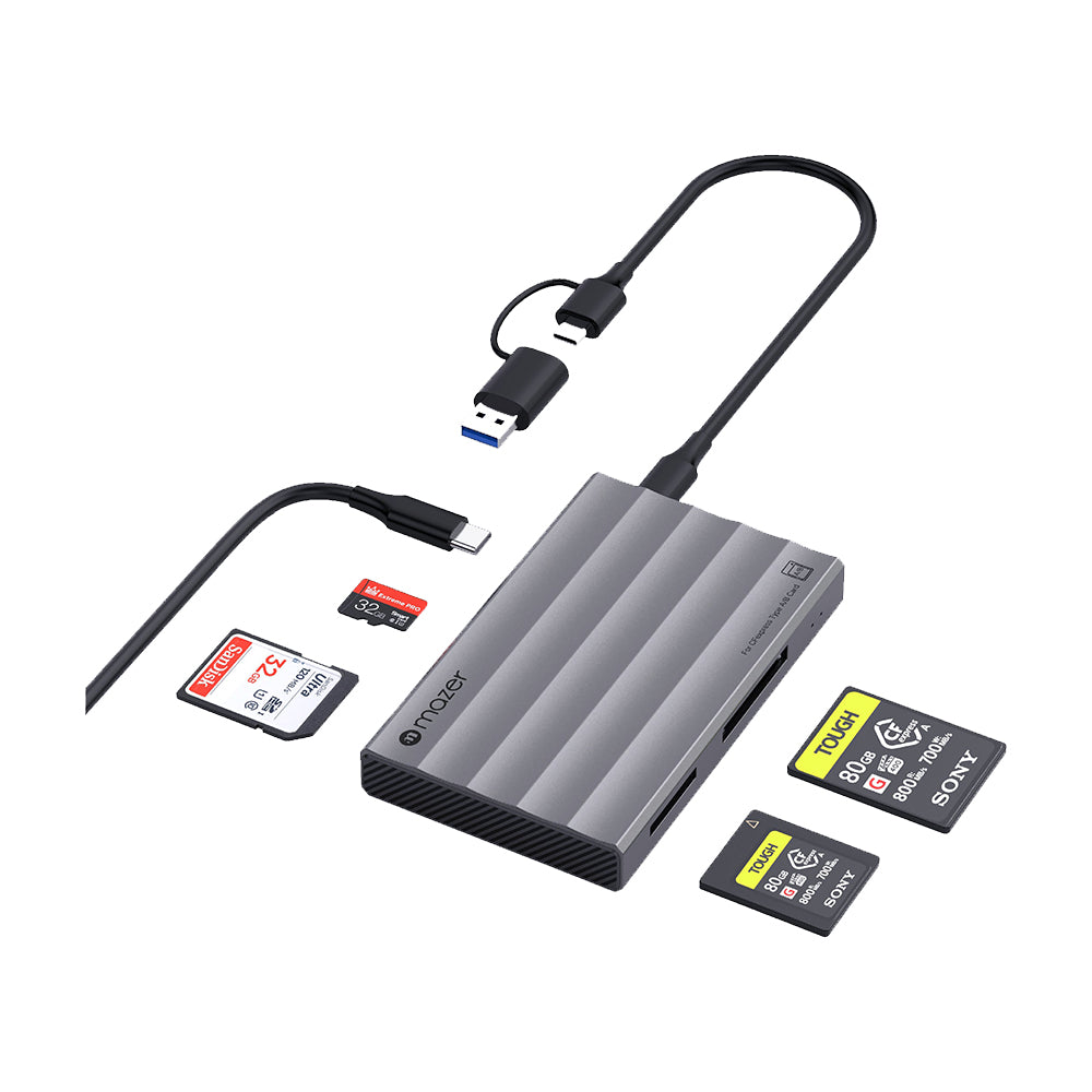 Mazer InfiniteLink ProHub 10Gbps High-Speed Pro Card Reader Hub Grey