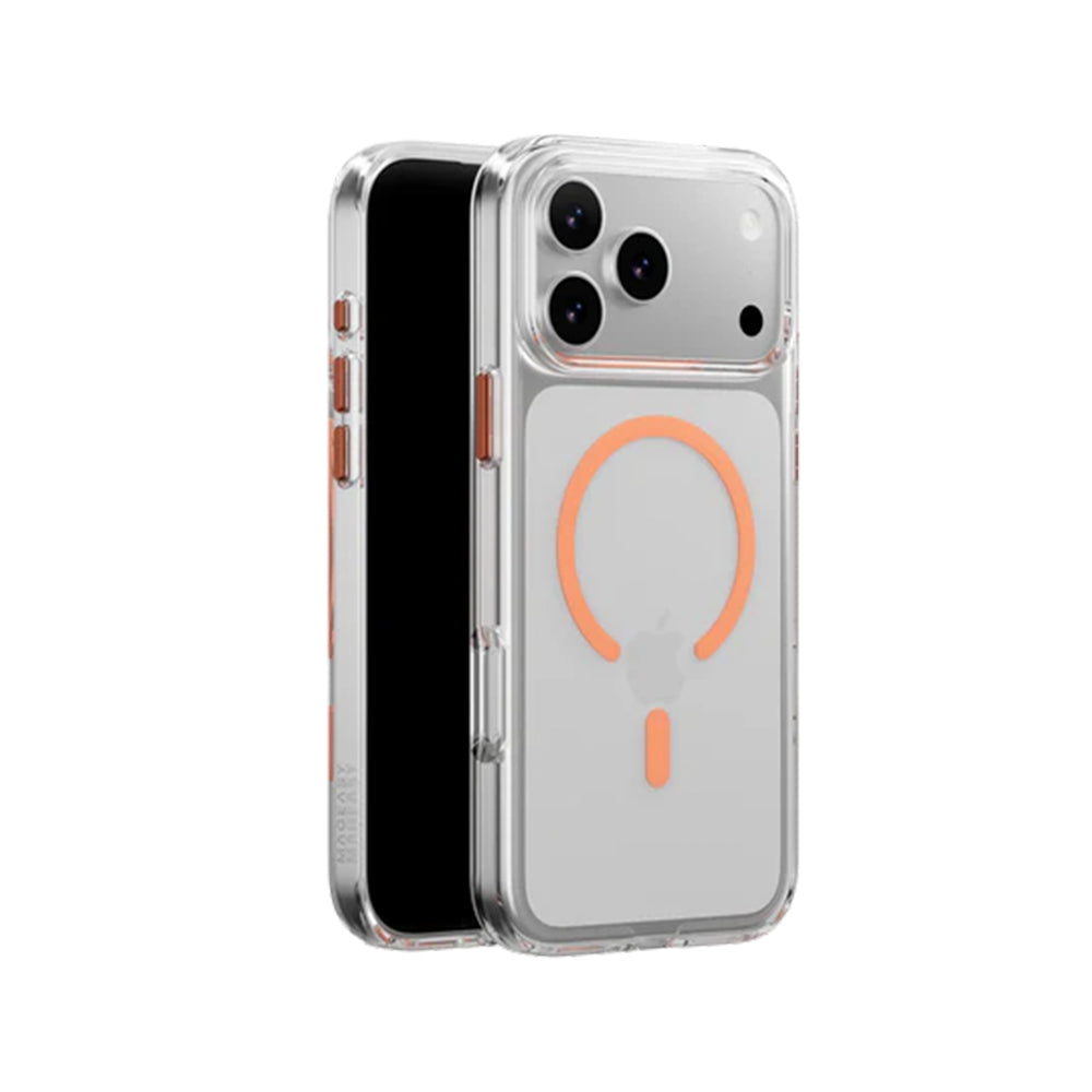 MagEasy Bright M Protective Case with MagSafe iPhone 17 Pro Max Clear/Coral Ring