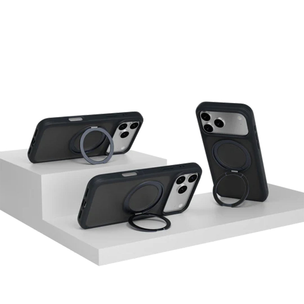 MagEasy MagStand 360 M MagSafe Rotating Ring Case iPhone 17 Pro Max Midnight