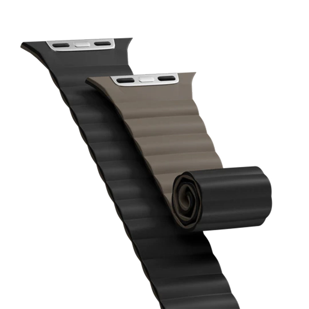 MagEasy Skin Duo Reversible Silicone Magnetic Band 42/44/45/46/49mm Black/Fossil